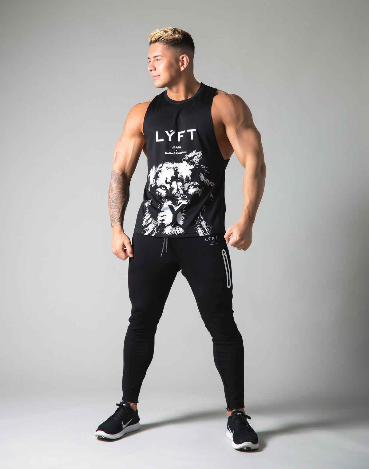 Silver Lion Mesh Tanktop - Black