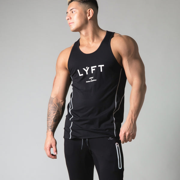 Tiered Mesh Stretch Standard Fit Tanktop - Black – LÝFT
