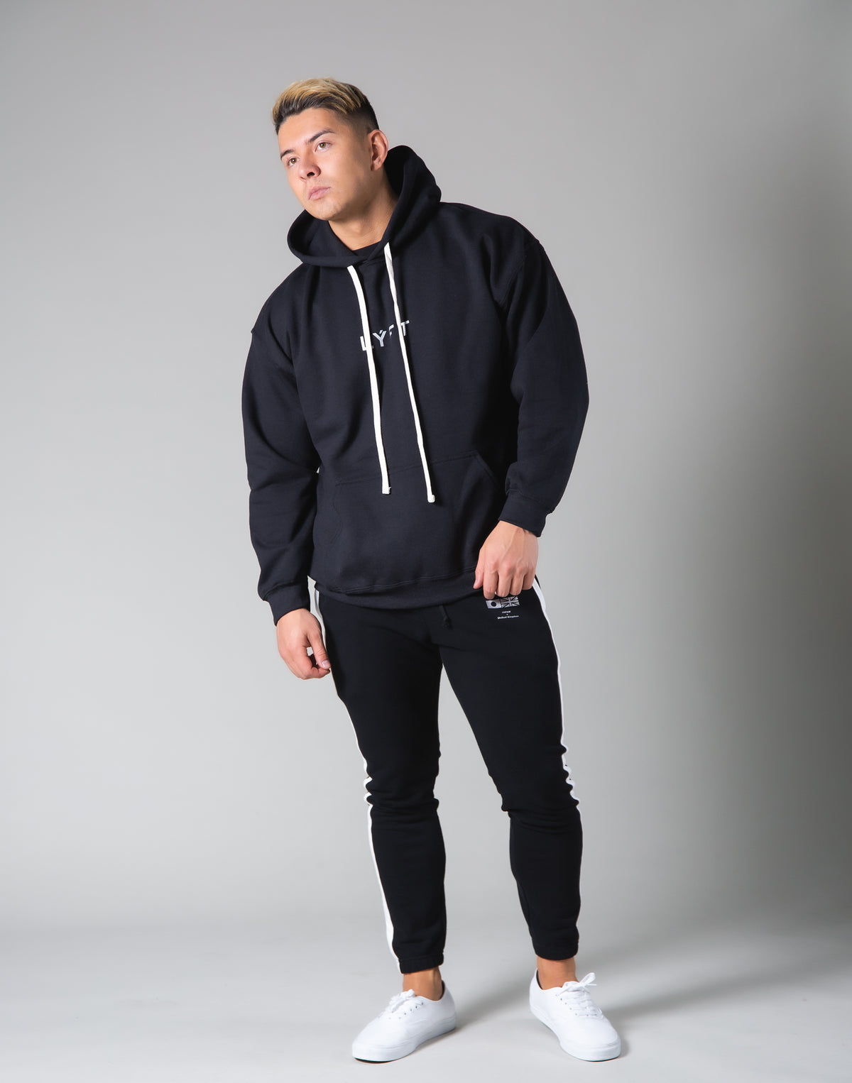 Silver Flag Pullover Hoodie - Black