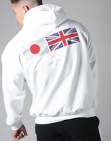 Silver Flag Pullover Hoodie - White