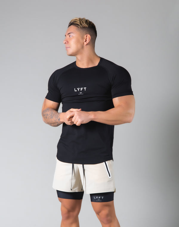 Slim Fit Raglan T-Shirt - Black