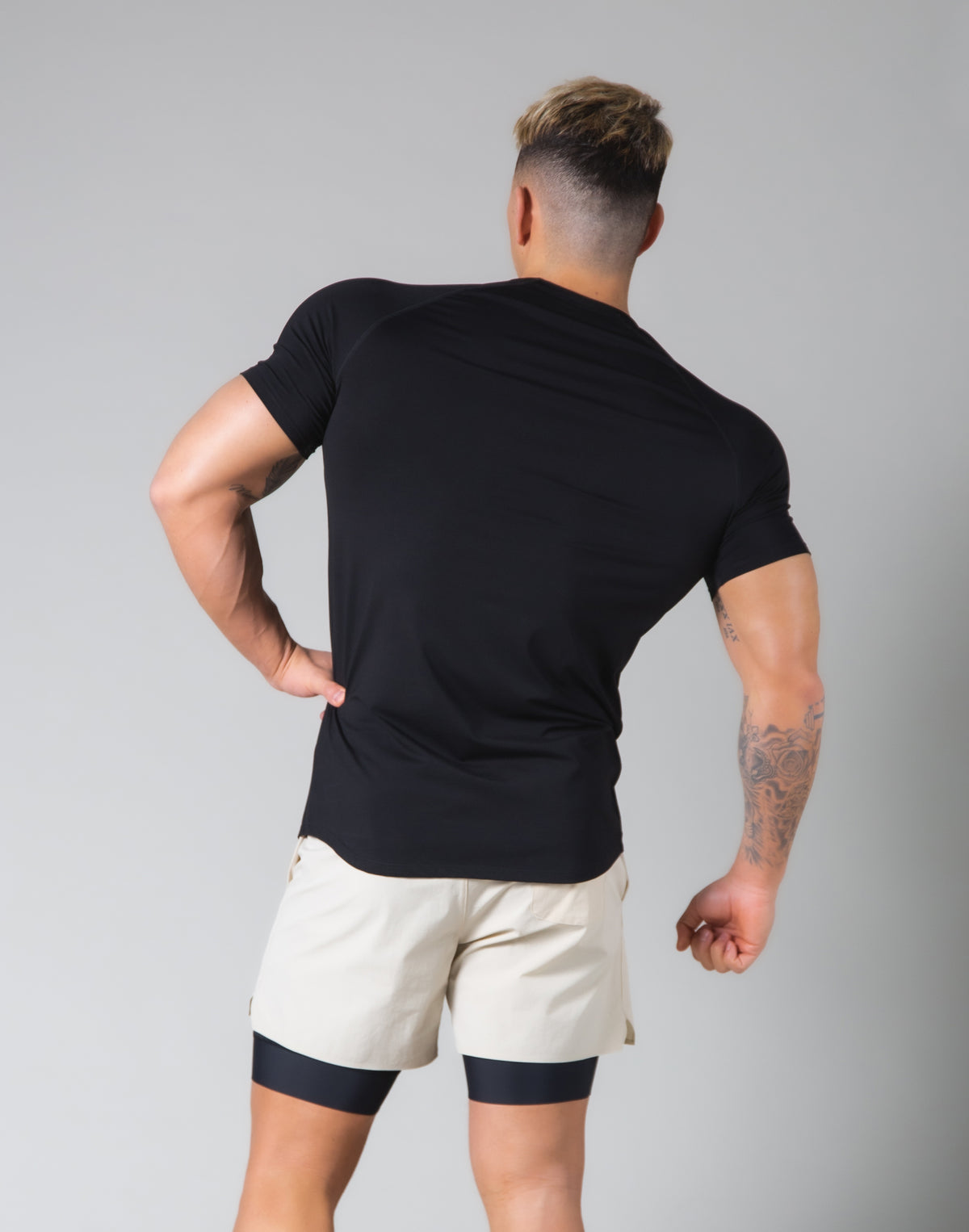 Slim Fit Raglan T-Shirt - Black