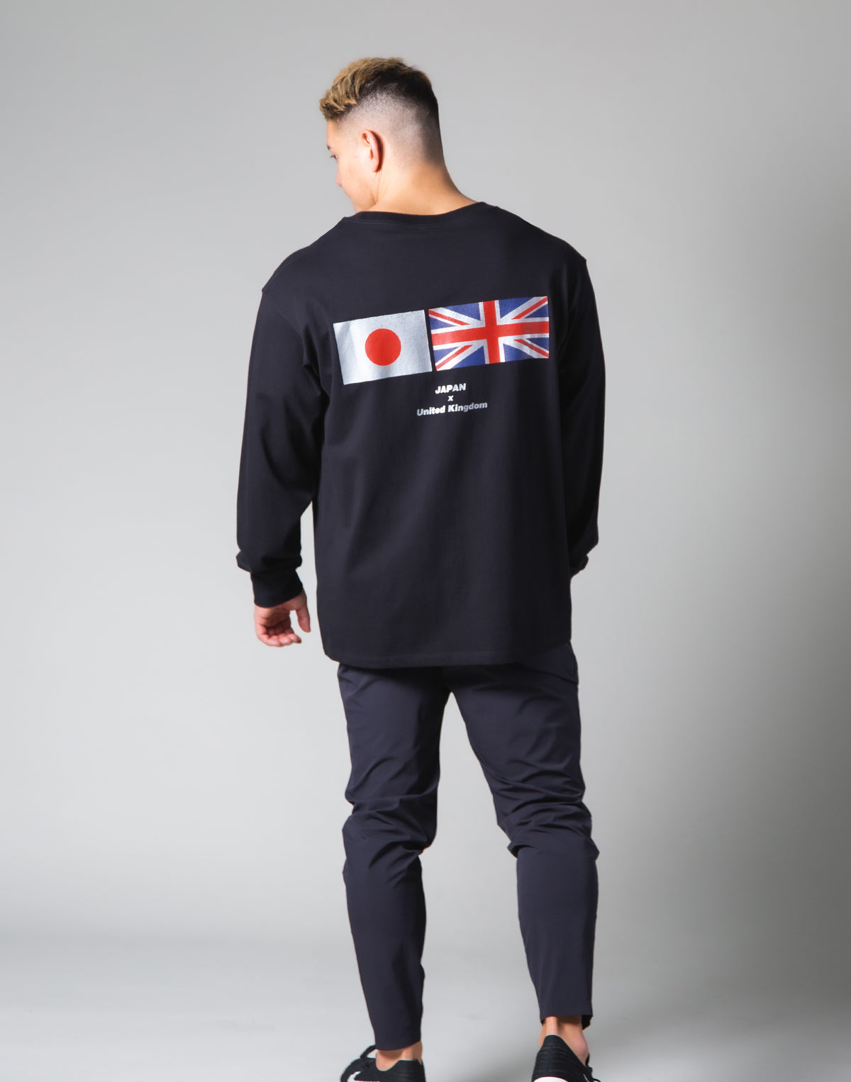 Silver Flag Long Sleeve T-Shirt - Black