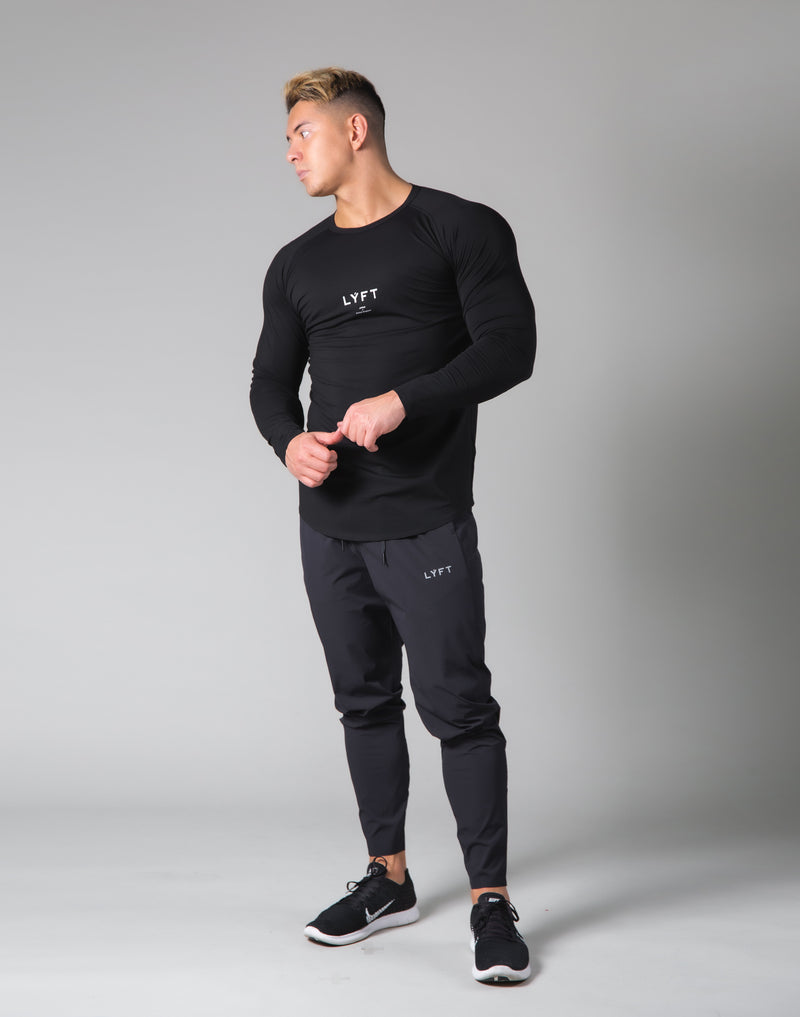 Slim Fit Raglan Long Sleeve T-Shirt - Black