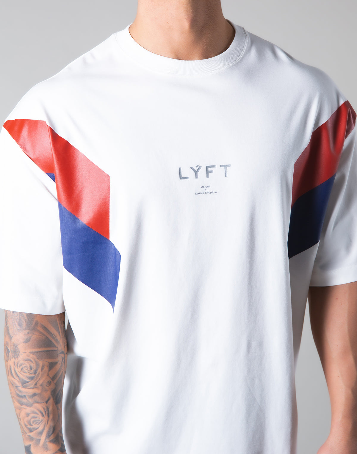 Under Arm Wide 2 Line Big T-Shirt "Wide Body" - White