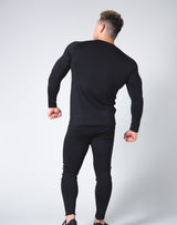 LÝFT Logo Slim Fit Long Sleeve T-Shirt - Black
