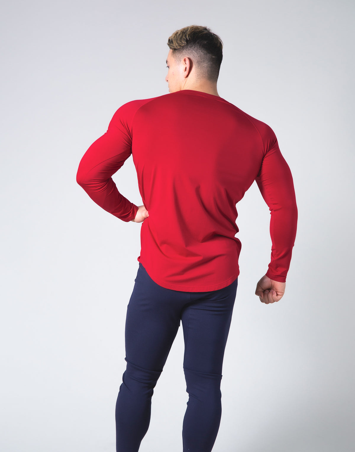 LÝFT Logo Slim Fit Long Sleeve T-Shirt - Red