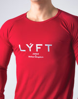 LÝFT Logo Slim Fit Long Sleeve T-Shirt - Red