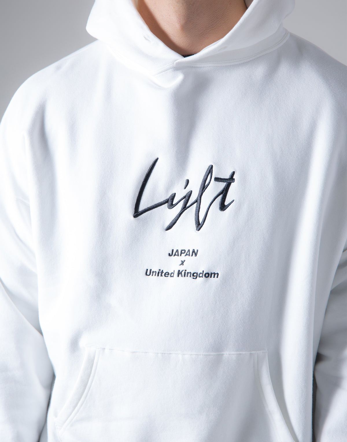 <transcy>Script Logo 2Way Stretch Warm Pullover Hoodie --White</transcy>