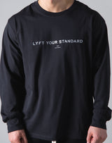 LÝS Message Print Long Sleeve T-Shirt - Black