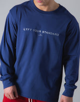<transcy>LÝS Message Print Long Sleeve T-Shirt --Navy</transcy>