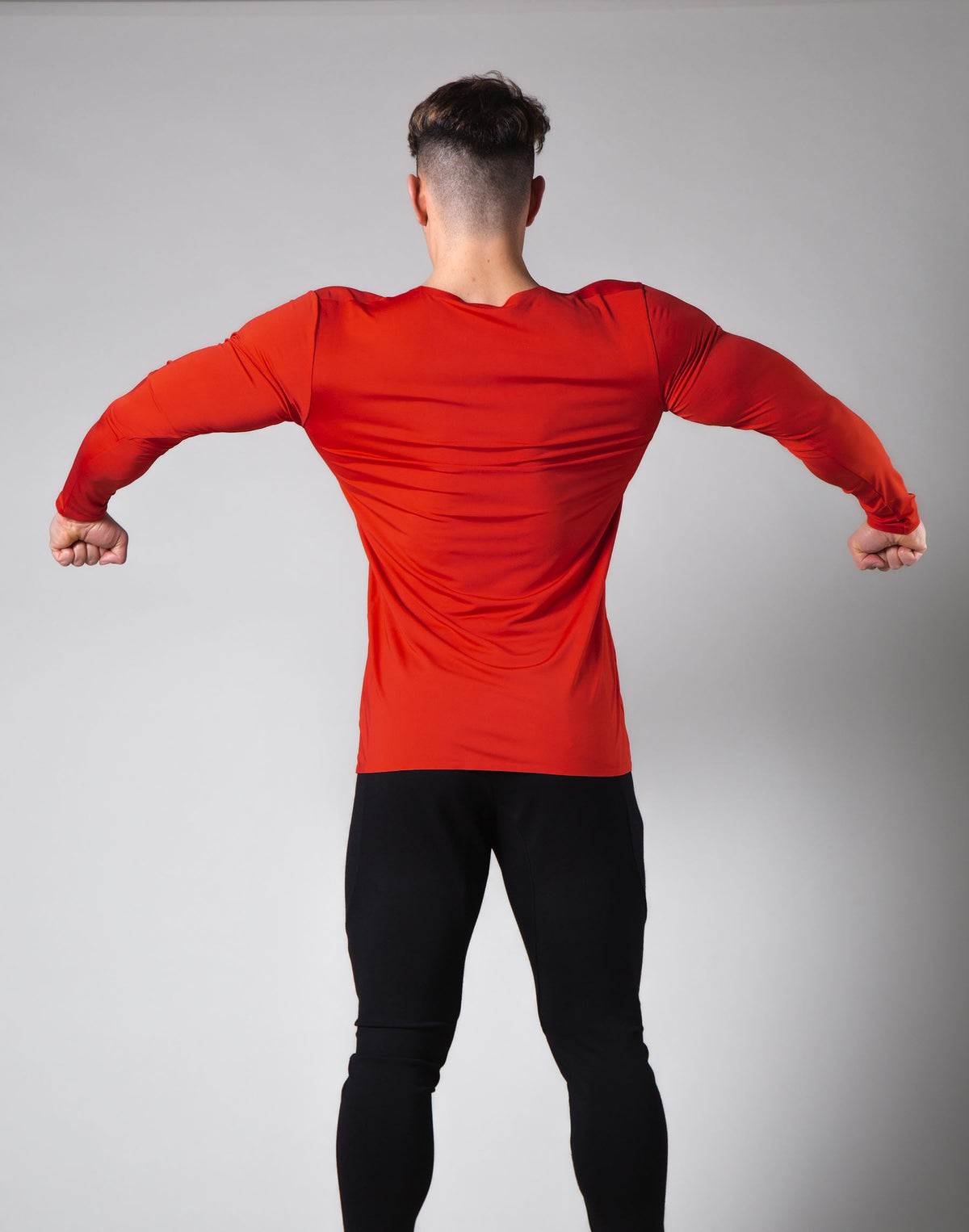 2Way Seamless Slim Fit Long Sleeve Tee - Blood Orange