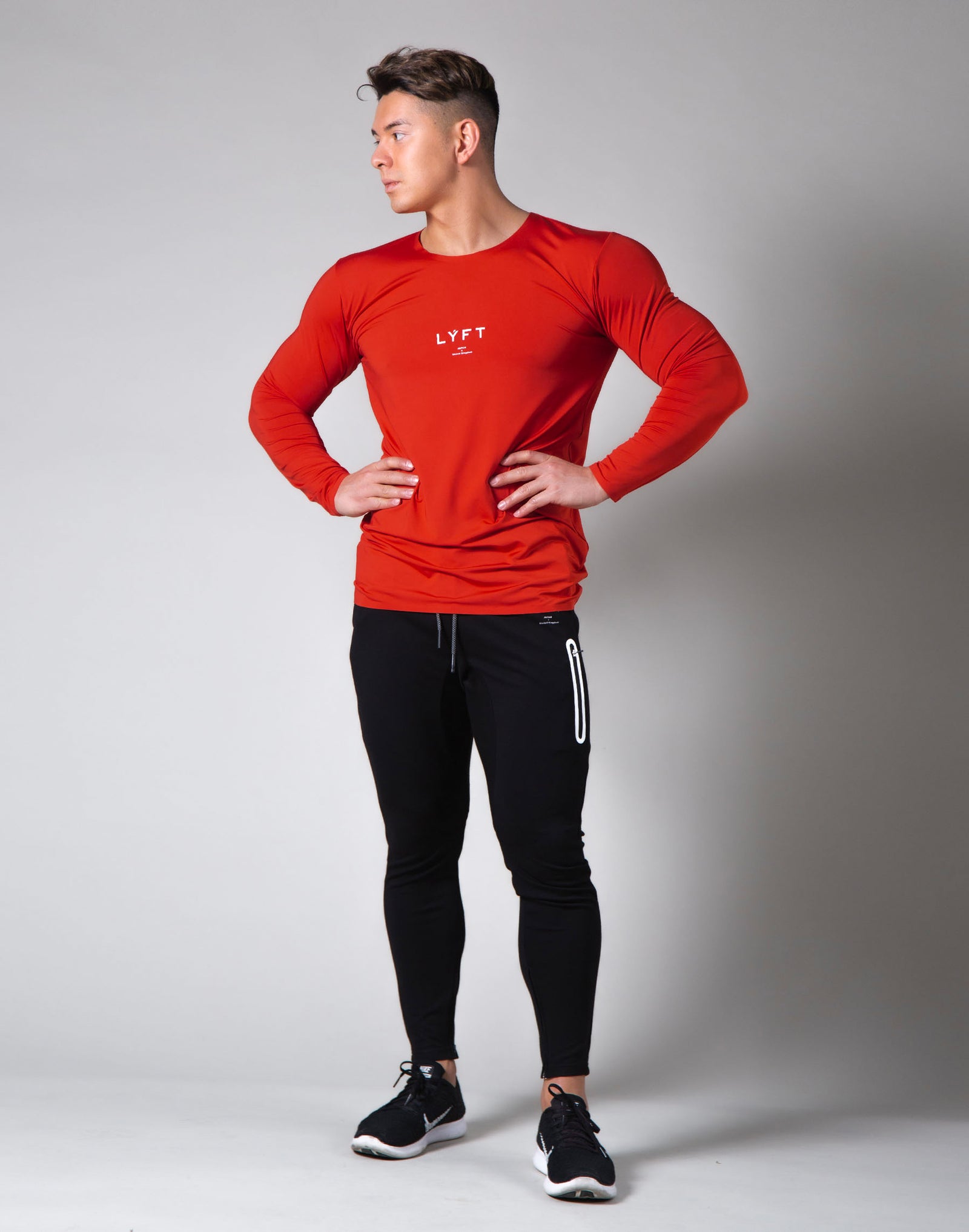 2Way Seamless Slim Fit Long Sleeve Tee - Blood Orange – LÝFT