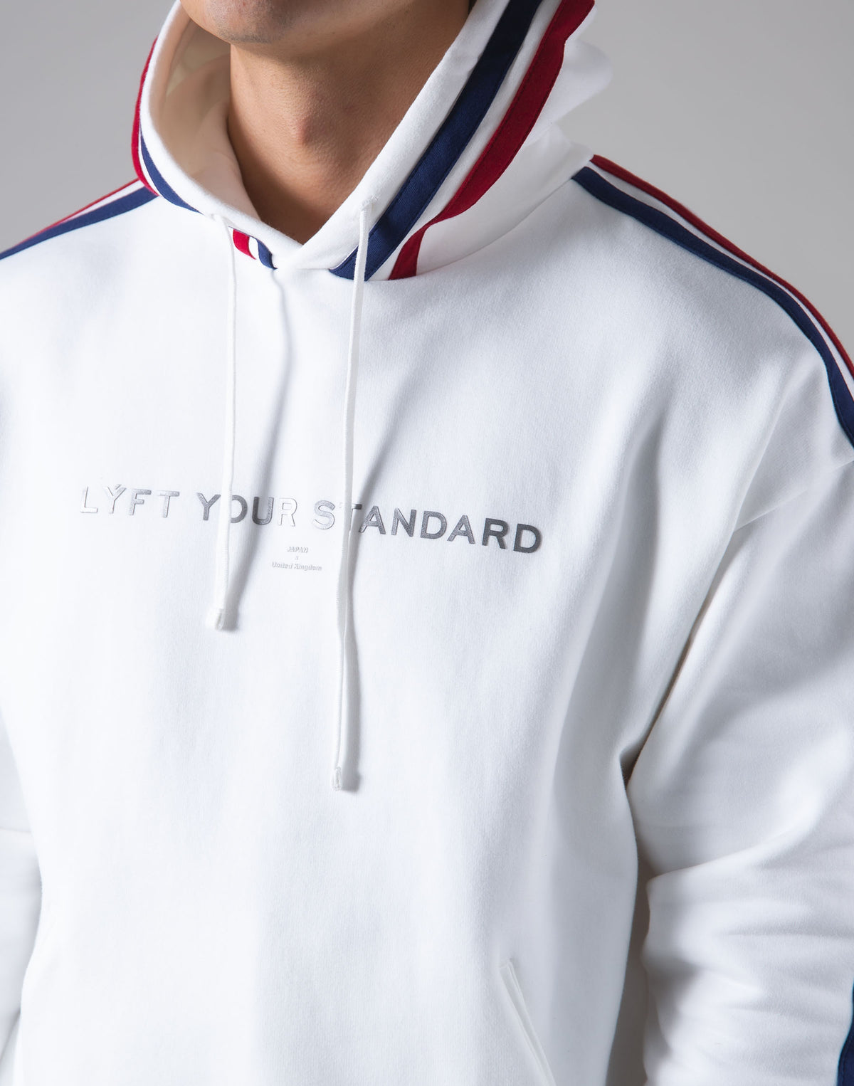 <transcy>2Way Stretch 2 Line Warm Pullover Hoodie --White</transcy>