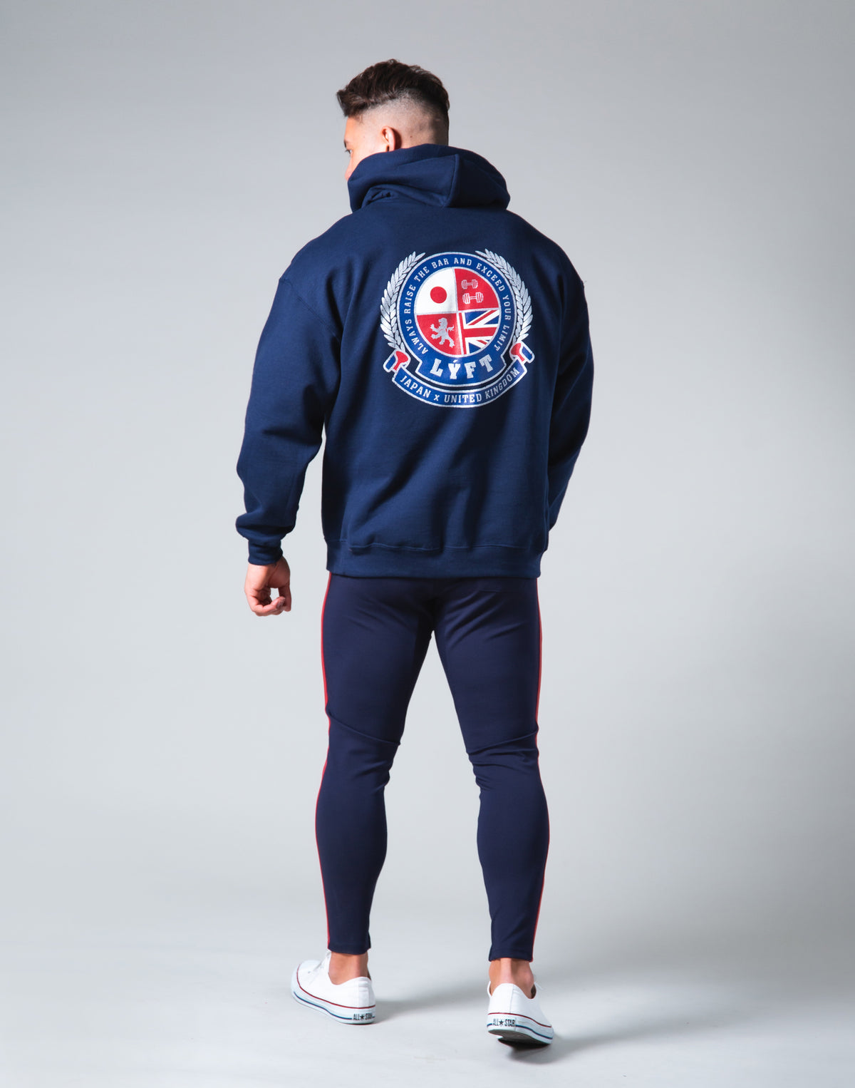 <transcy>Symbolic Emblem Pullover Hoodie --Navy</transcy>