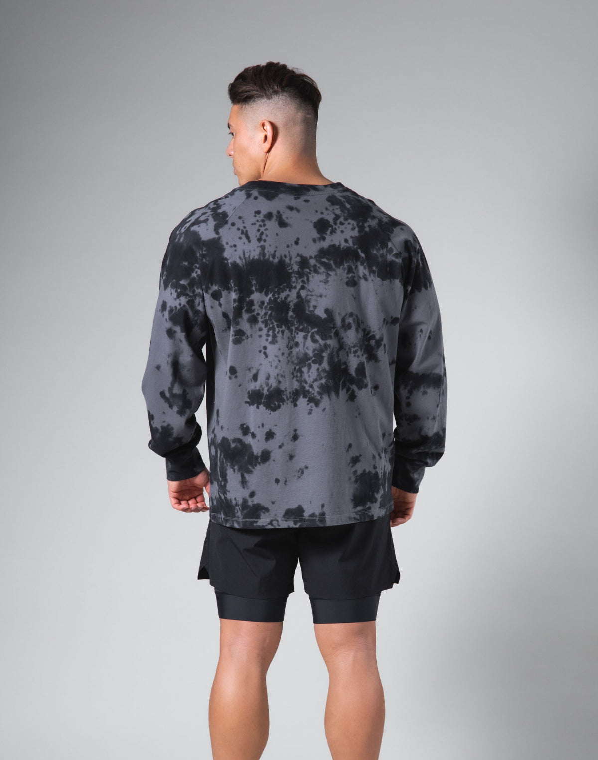 Tie Dye Punk Logo Long Sleeve Tee - Black