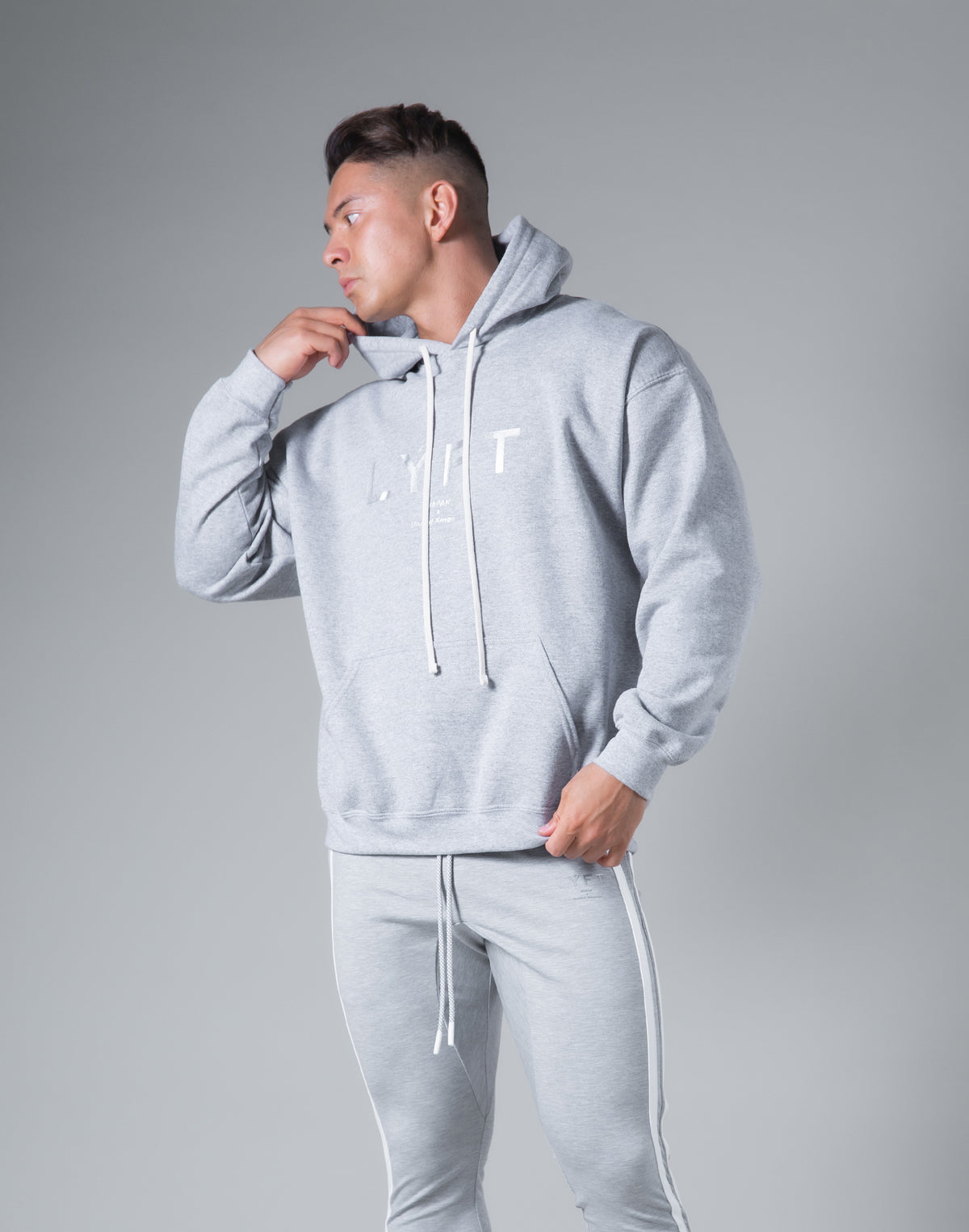 <transcy>Symbolic Emblem Pullover Hoodie --Grey</transcy>