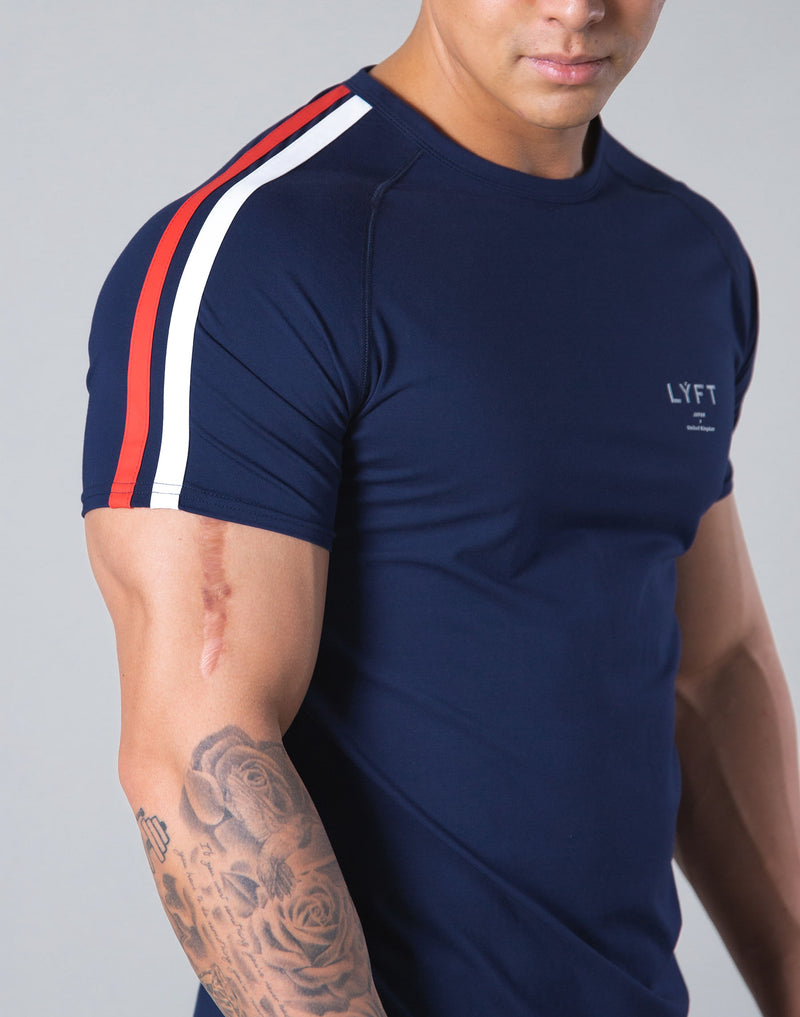 Slim Fit 2 Line T-Shirt - Navy