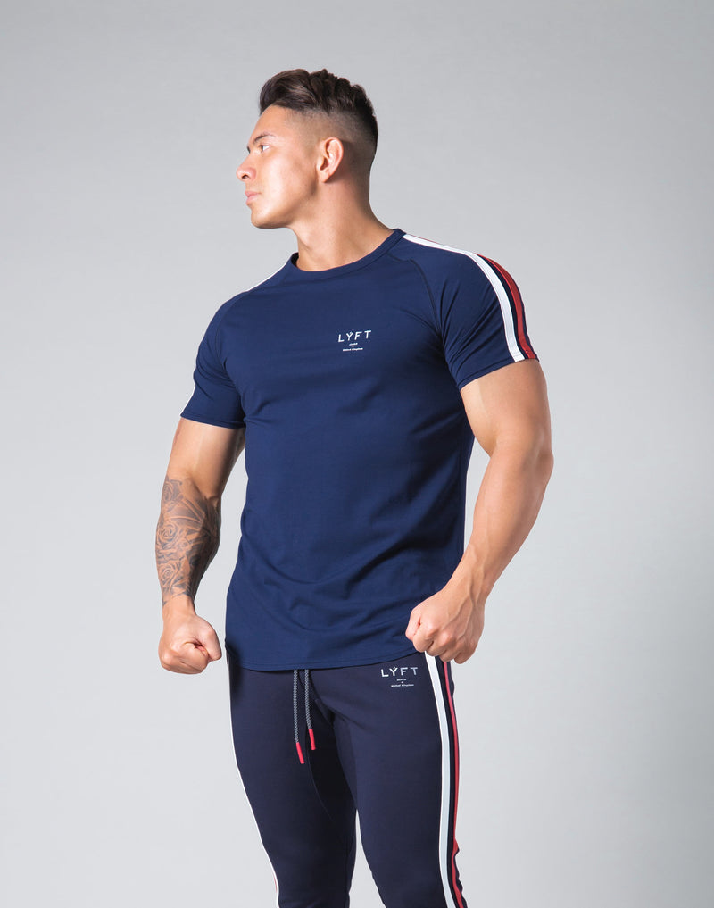 Slim Fit 2 Line T-Shirt - Navy