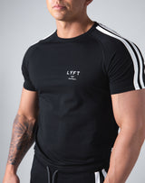 Slim Fit 2 Line T-Shirt - Black