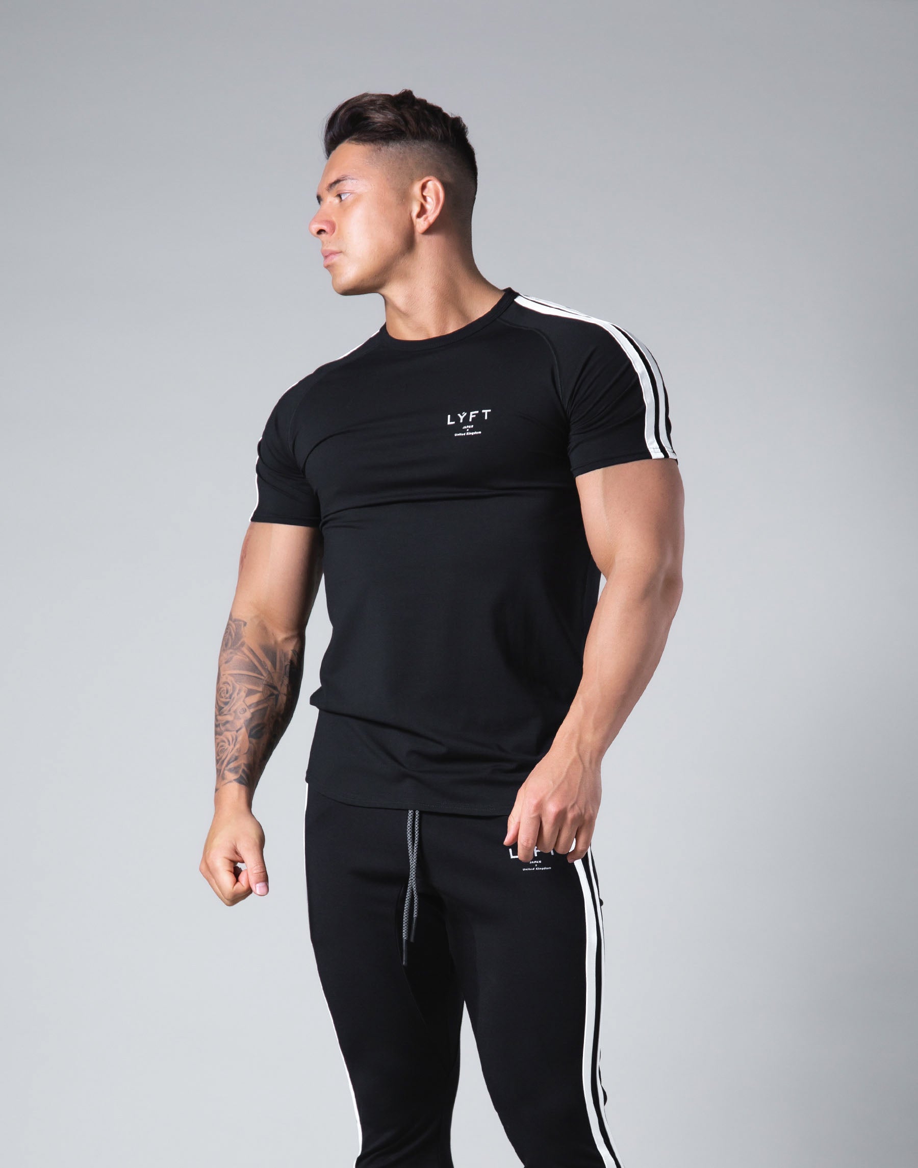LYTF Slim Fit 2 Line T-Shirt - Black – LÝFT