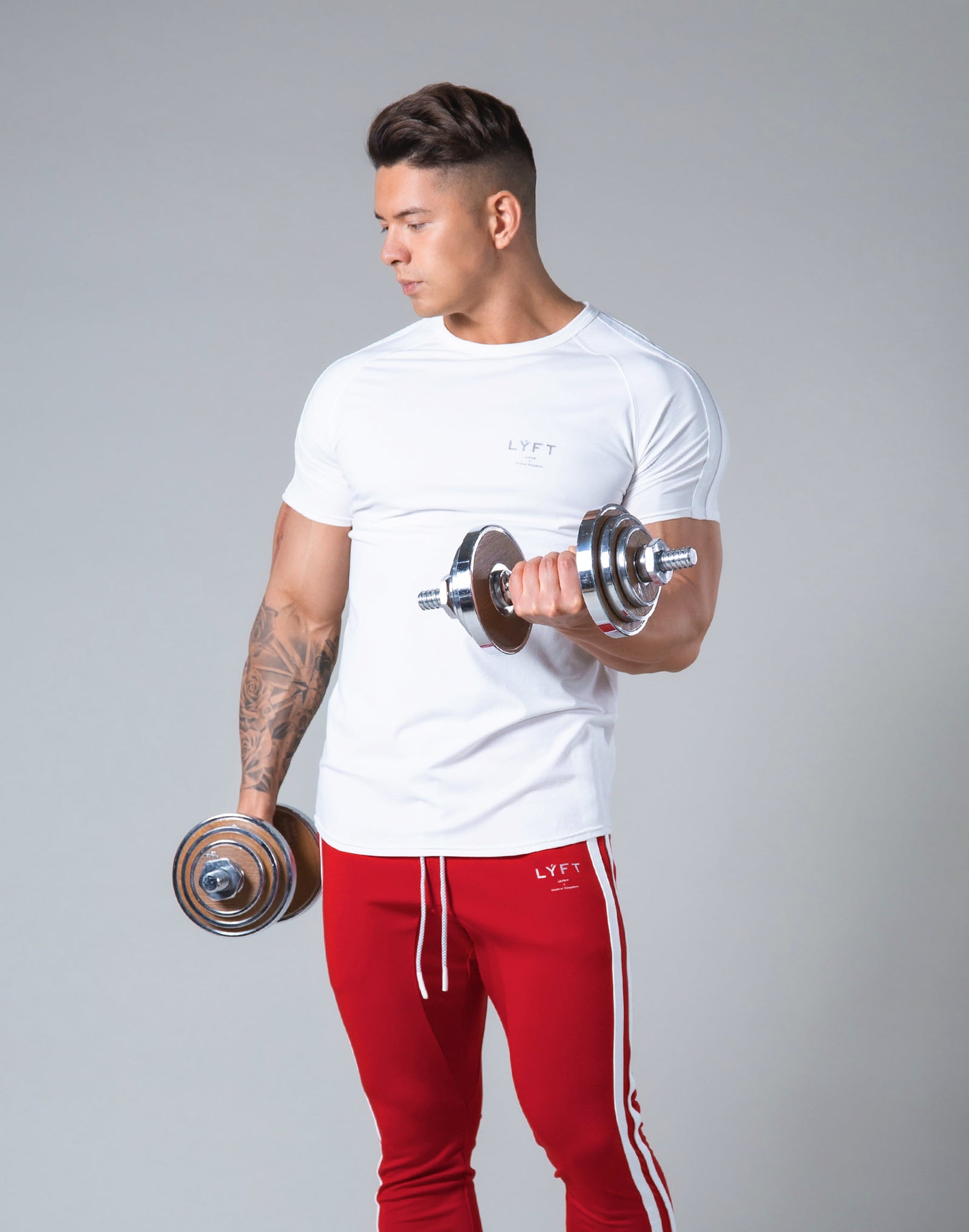 LYFT Slim Fit 2 Line Mesh T-Shirt - White – LÝFT