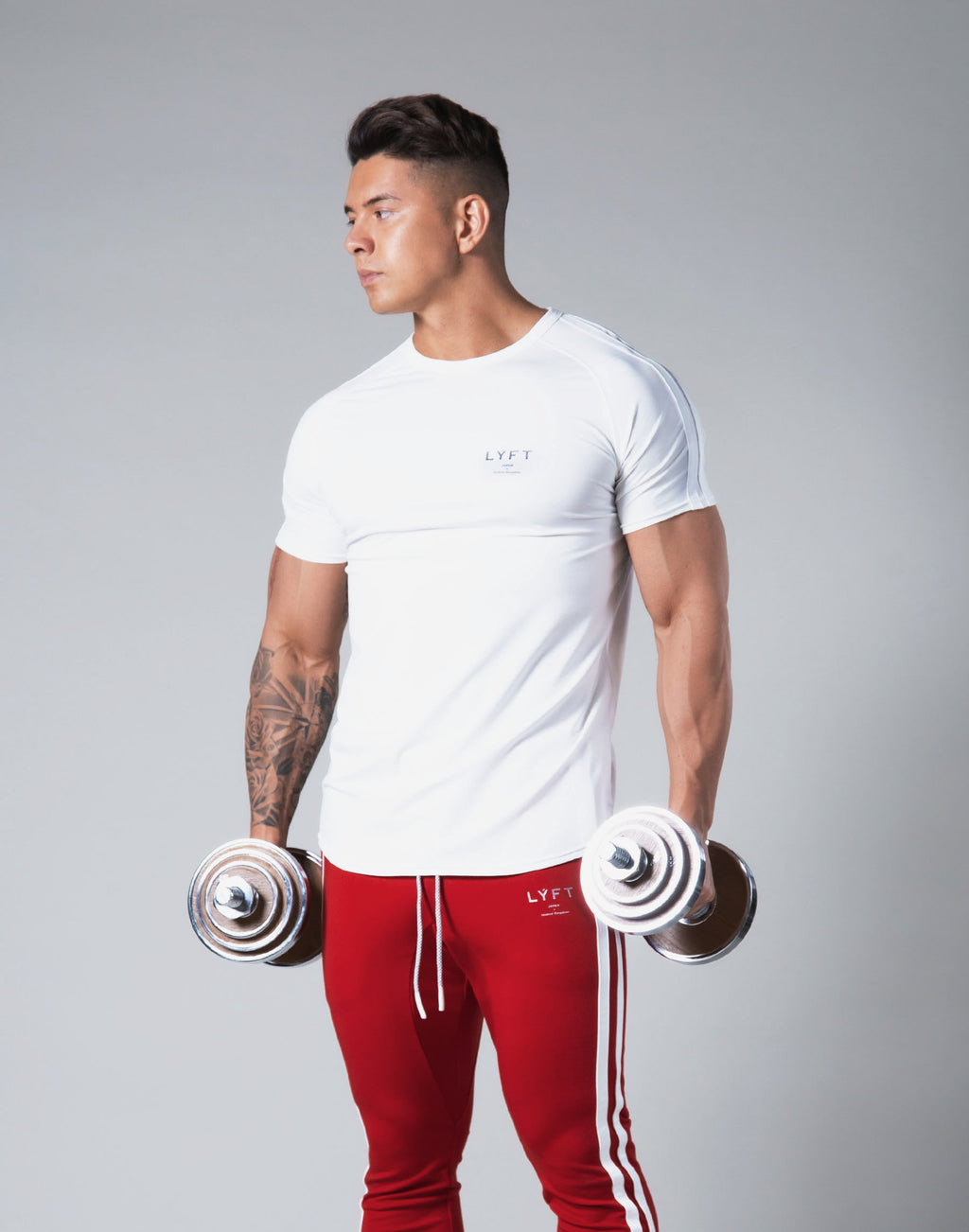 LYFT Slim Fit 2 Line Mesh T-Shirt - White – LÝFT