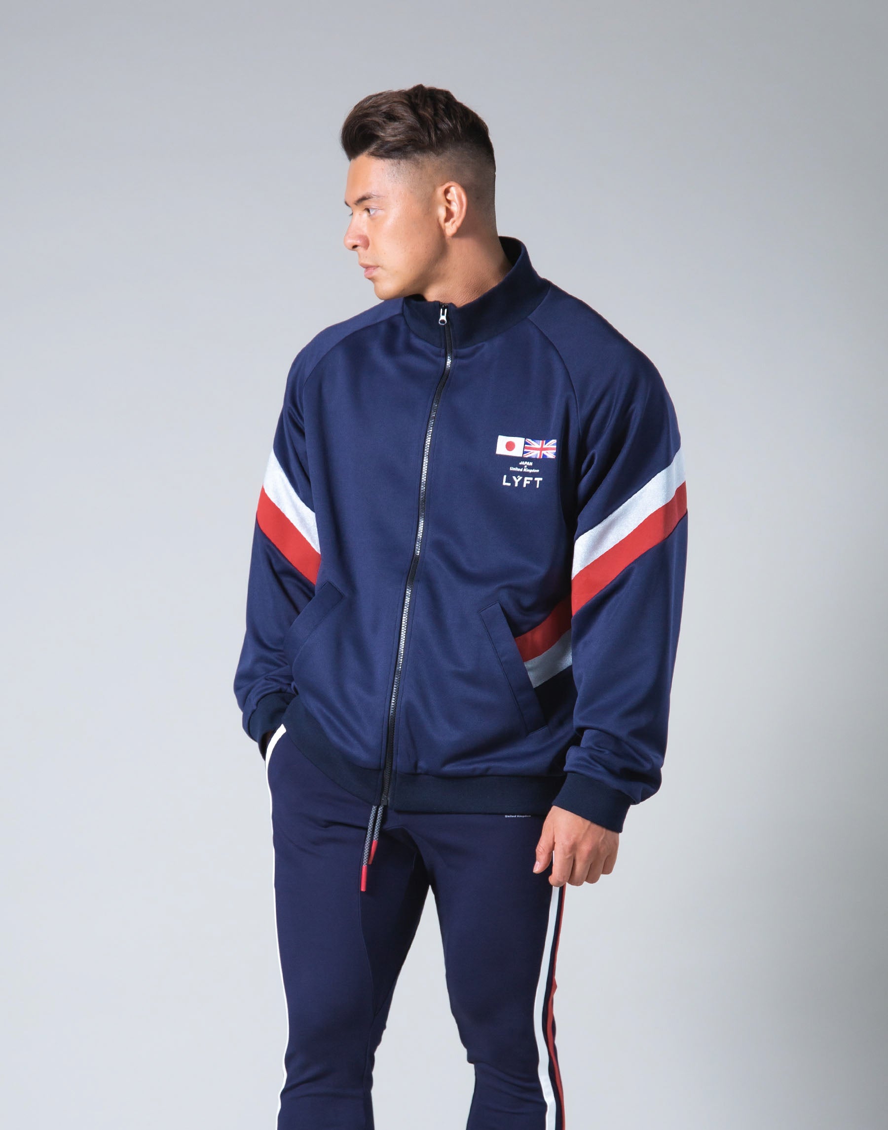 Oversize Angle Line Track Jacket - Navy – LÝFT