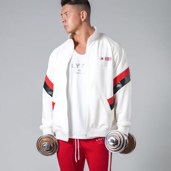 Oversize Angle Line Track Jacket - White – LÝFT