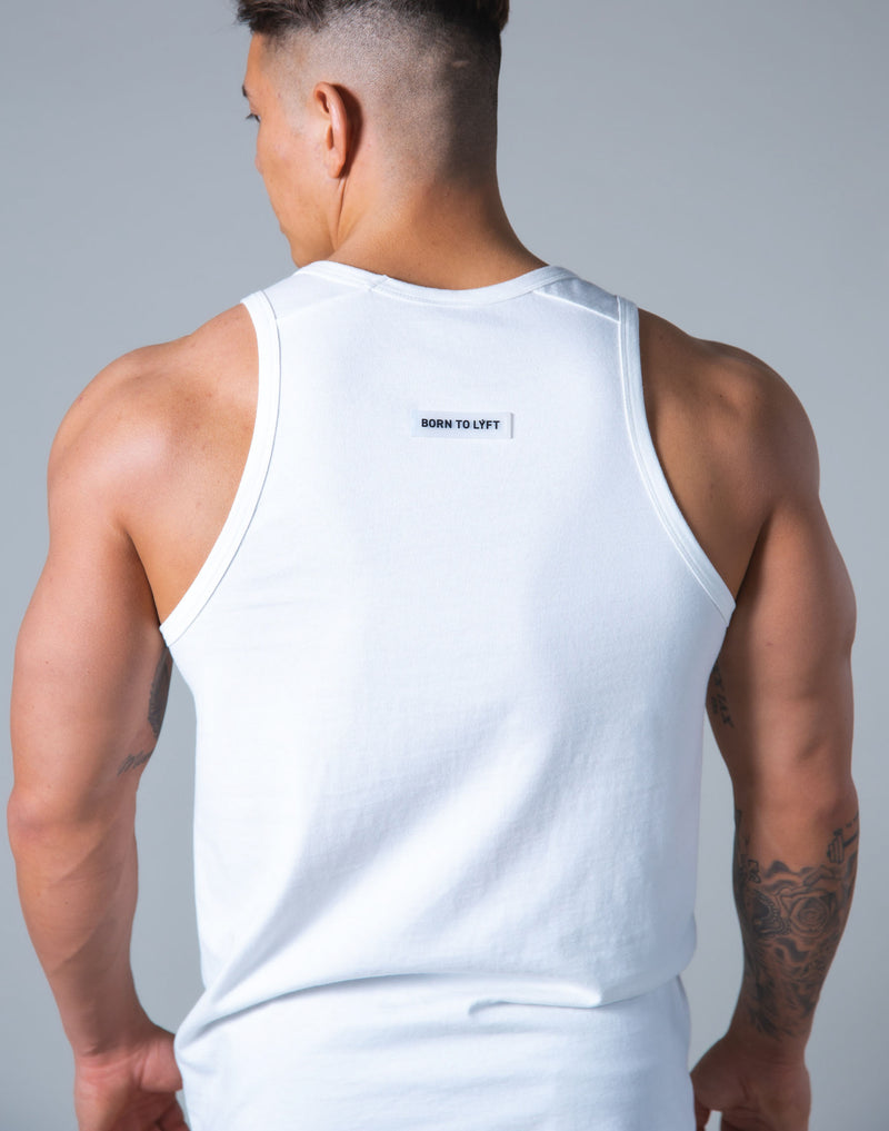 Rear Patch Piping Tanktop - White