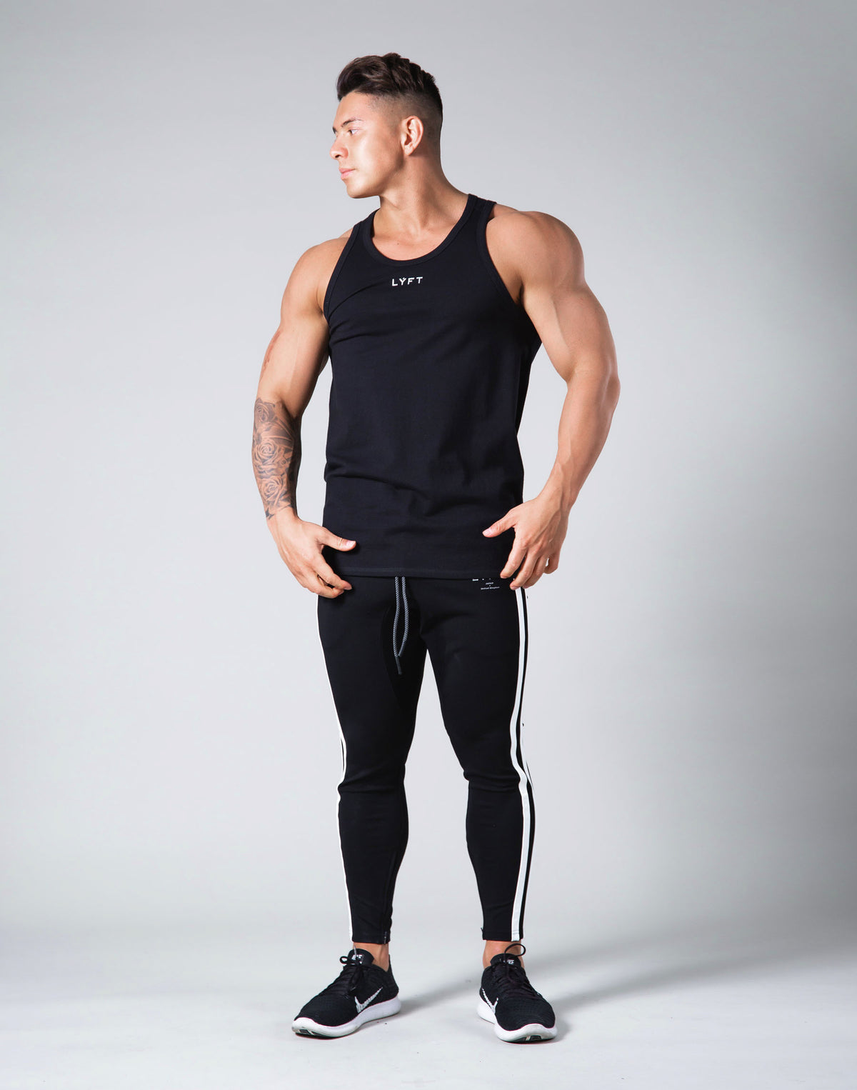 Rear Patch Piping Tanktop - Black