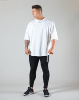 Neck Logo Big T-Shirt "Wide Shoulder" - White