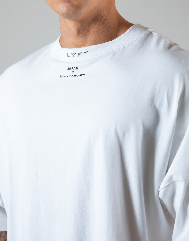 Neck Logo Big T-Shirt "Wide Shoulder" - White