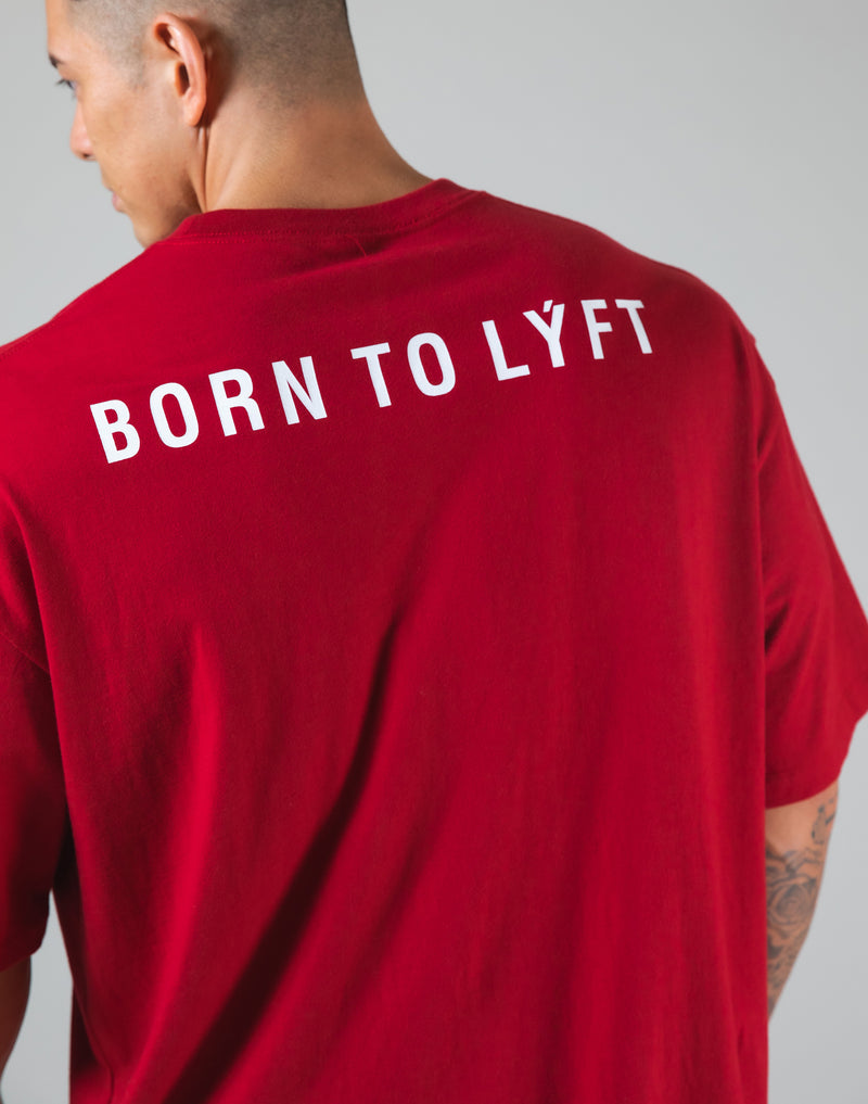 Born To LYFT Back Print Big T-Shirt "Wide Body" - Red