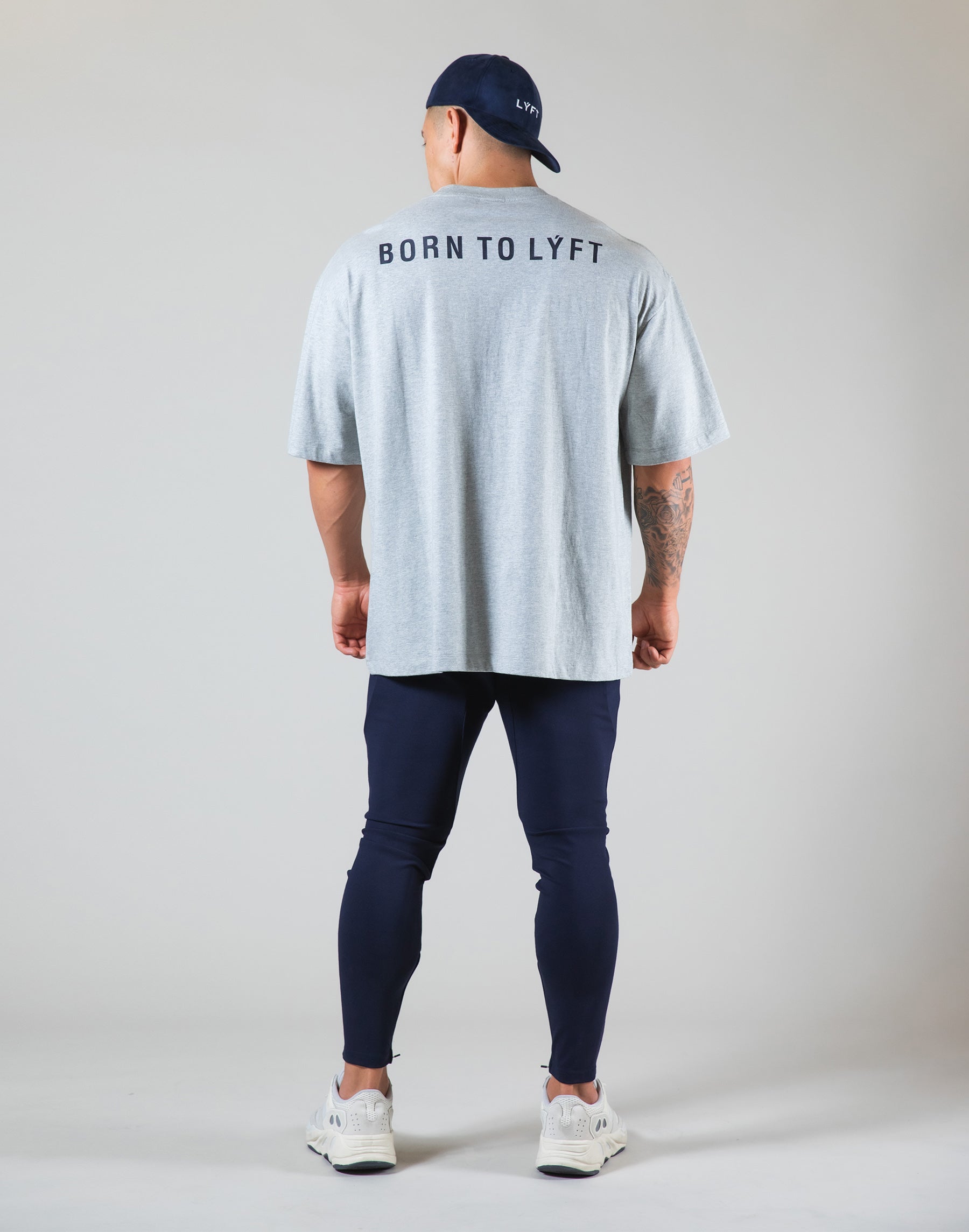 LYFT BORN TO Lyft (グレー&イエロー) Born To LYFT Back Print Big T-Shirt 