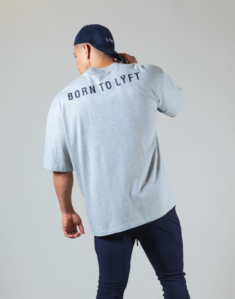 Born To LYFT Back Print Big T-Shirt "Wide Body" - Grey