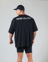 Born To LYFT Back Print Big T-Shirt "Wide Body" - Black