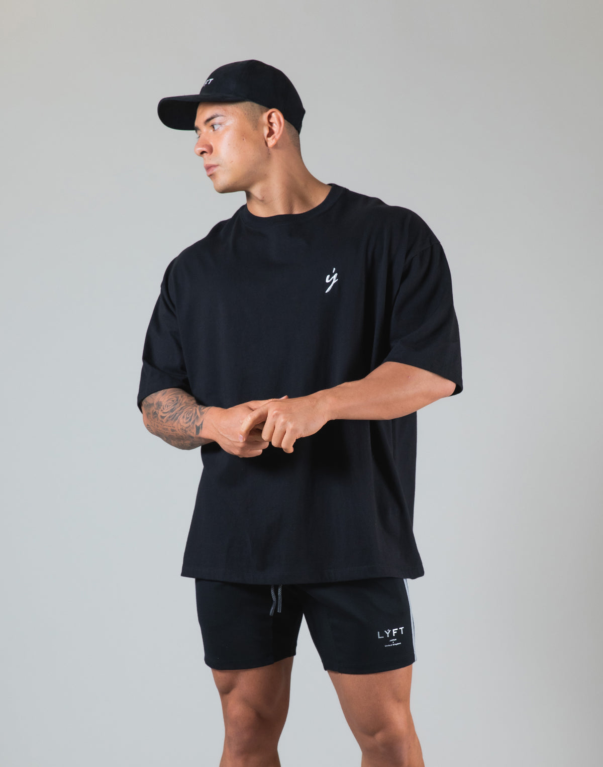 Born To LYFT Back Print Big T-Shirt "Wide Body" - Black