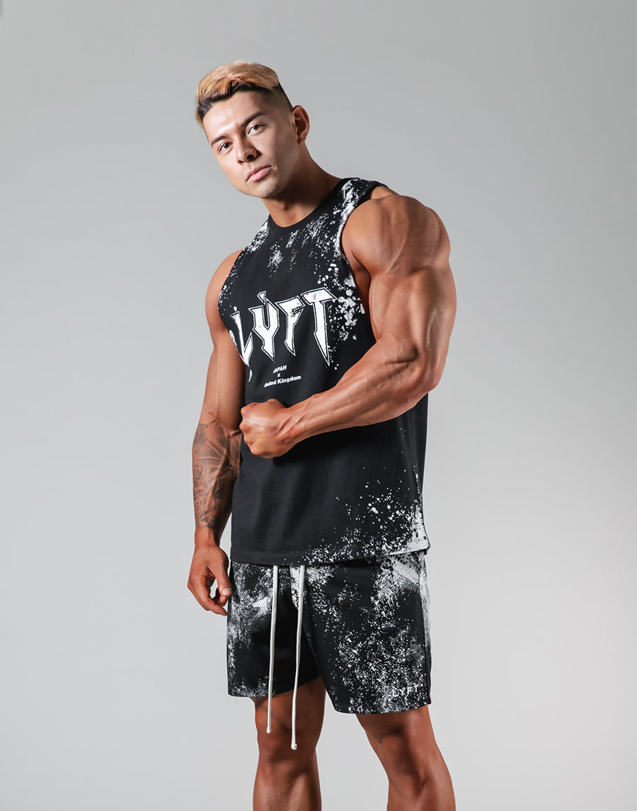 Splash Punk Logo Drop Shoulder Tanktop - Black