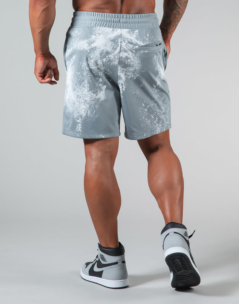 Splash Paint Mesh Shorts - Grey