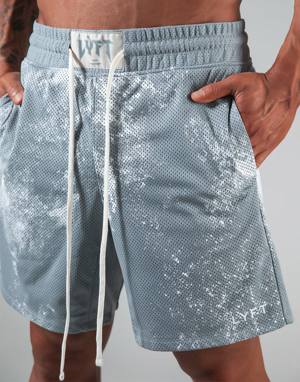 Splash Paint Mesh Shorts - Grey