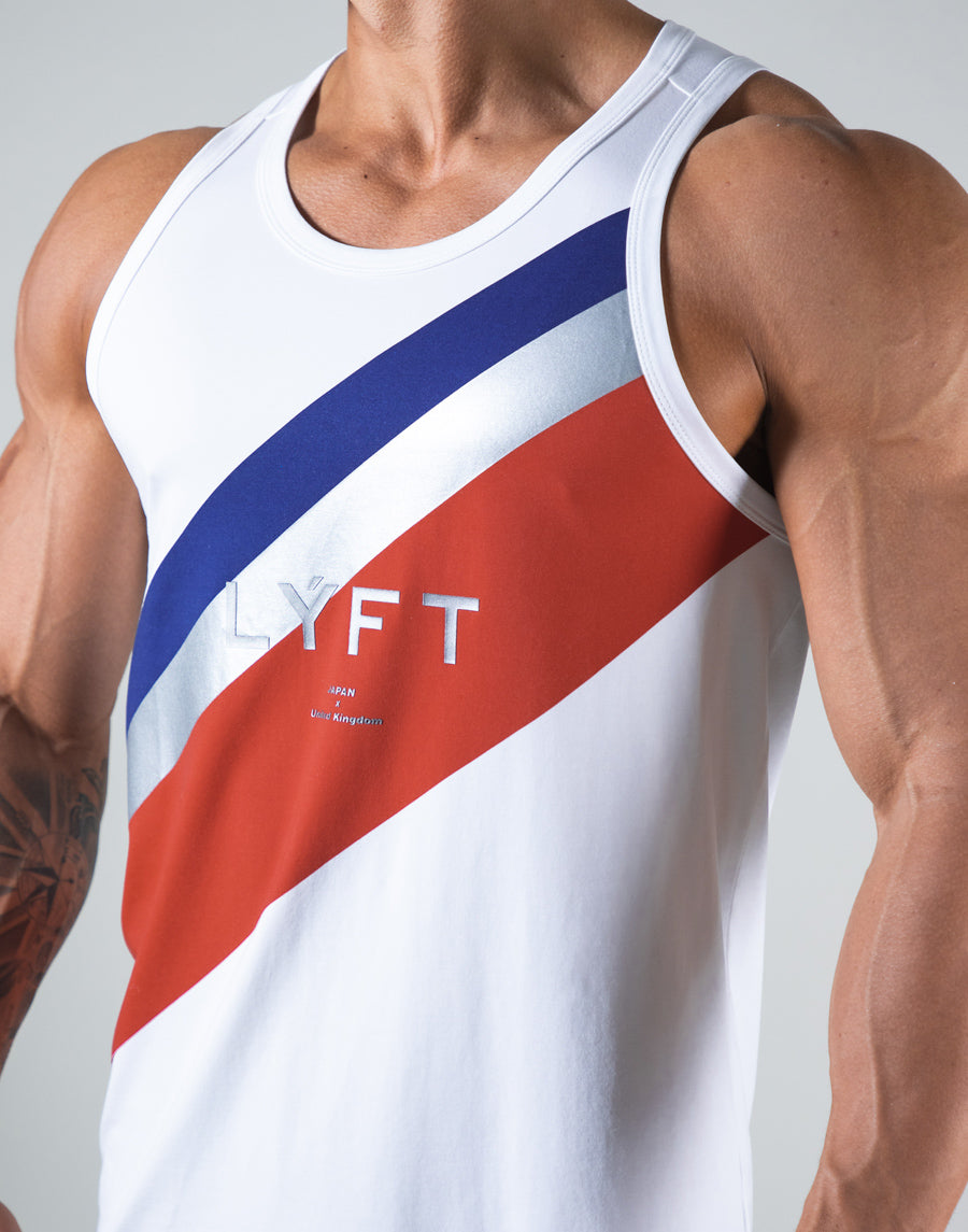 2Way Wide Stripe Tanktop - White