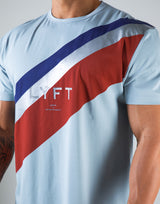 2Way Wide Stripe Standard T-Shirt - L.Blue
