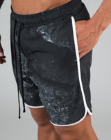 Piping Active Shorts - Black Stone