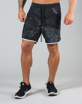 Piping Active Shorts - Black Stone