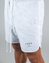 Piping Active Shorts - White Stone