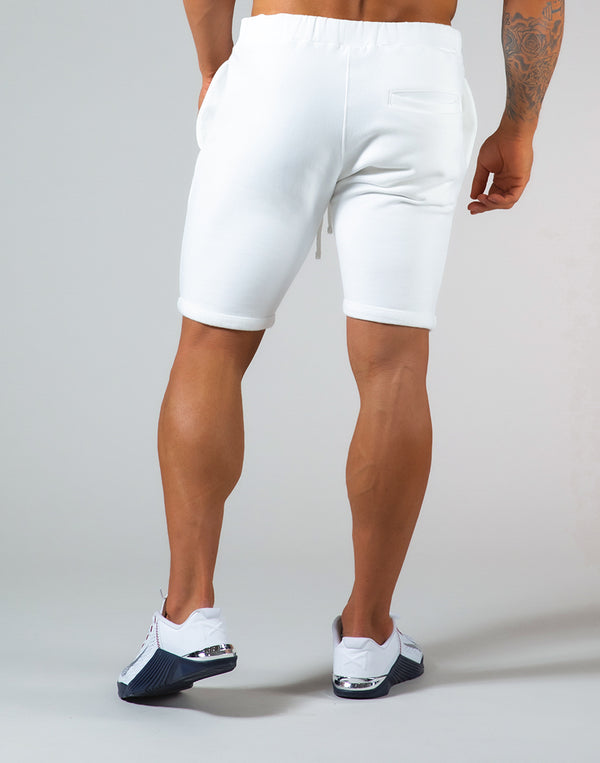 <transcy>2Way Stretch Sweat Shorts --White</transcy>