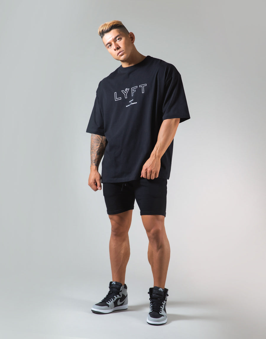 Outline Logo Big T-Shirt "Wide Body" - Black