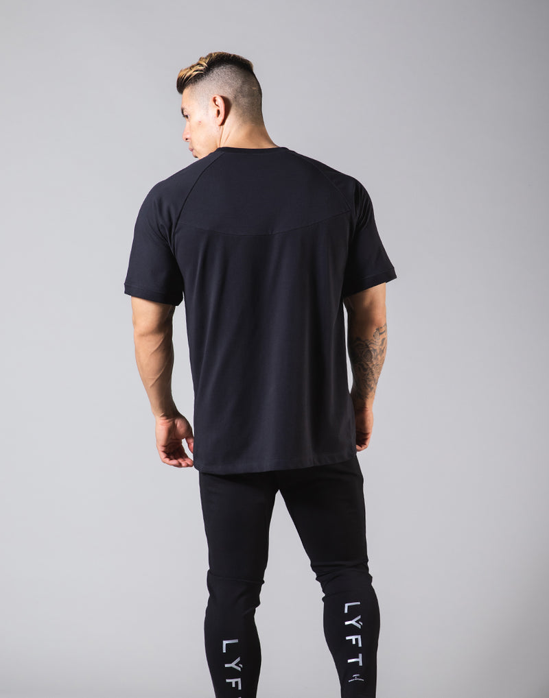 Round Separate Standard T-shirts - Black