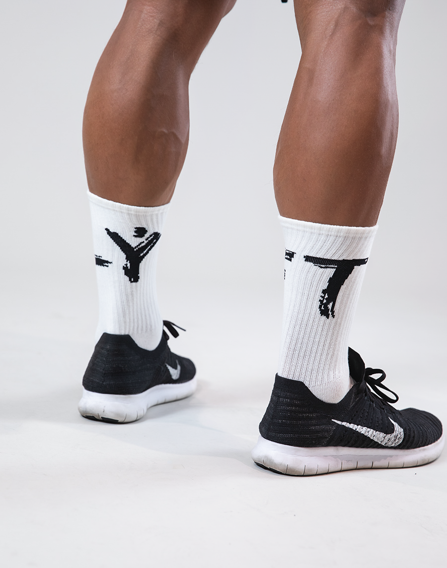 Brush Logo Socks - White